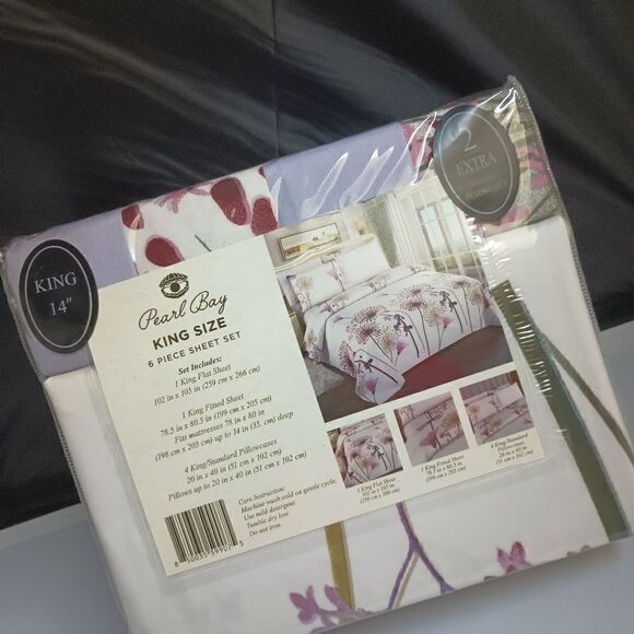 💯🔥PEARL BAY by STEVE MADDEN 6 PIECE SHEET SET KING SIZE MSRP $149.99 🔥🔥NEW - Picture 2 of 6